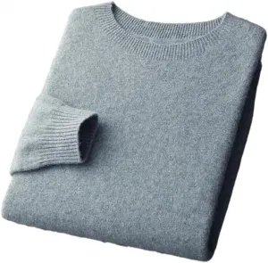 Мужской шерстяной свитер с круглым вырезом