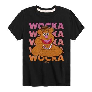 Футболка Disney's The Muppets Fozzie Bear для мальчиков 8–20 Wocka Wocka с повторяющимся рисунком Disney, черный