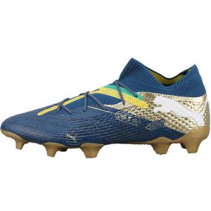 FUTURE 7 ULTIMATE Устойчивые к истиранию дышащие футбольные бутсы мужские тёмно-золотые PUMA, тёмно-синие золотые