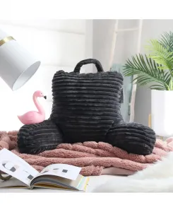 Мягкая полосатая подушка для чтения с подлокотниками, маленький размер Nestl, темно-серый