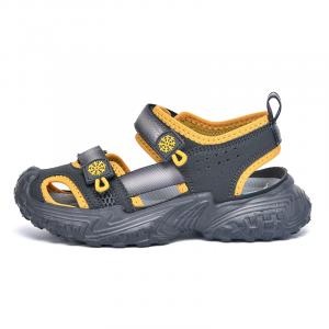 Легкие, амортизирующие, износостойкие, нескользящие, низкие детские сандалии для детей SHIBU, серый/желтый
