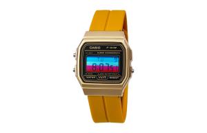 CASIO Кварцевые часы Retrofit Series с силиконовым ремешком, мужские часы с черным циферблатом