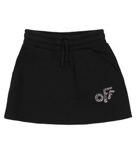 Украшенная юбка из хлопкового джерси Off-White, черный
