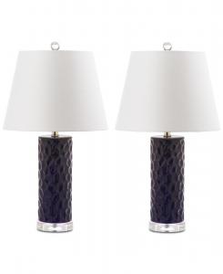 Набор из 2 настольных ламп Dixon Safavieh, темно-синий