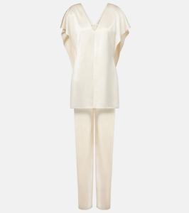 Атласный топ с пелериной Sara Tove, кремовый