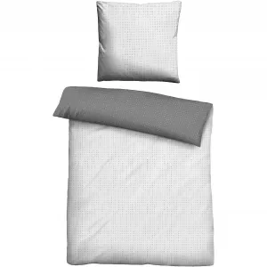 Двустороннее постельное белье Biberna» Сочетайте по размерам. 135x200, 155x220 или 200x200 см", хлопковое постельное белье, неподвластное времени постельное белье с двусторонним внешним видом, цвет sturmgrau/Punkte