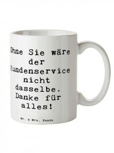 Кружка с благодарностью сотруднику службы поддержки клиентов с надписью S... белого цвета Mr. & Mrs. Panda
