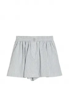 Расклешенная юбка-шорты в полоску Brunello Cucinelli Kids, белый