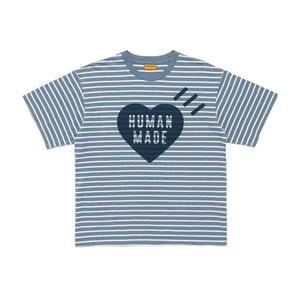 Футболка с полосатым принтом в виде сердца HUMAN MADE, синий