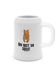 Пивная кружка с медвежонком и надписью на белом фоне Mr. & Mrs. Panda