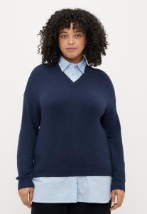 Джемпер ONLY Carmakoma CARDAGMAR COLLAR MIX, Night Sky/Kentucky Blue/Dark Blue