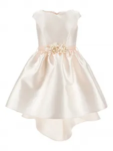 Платье с цветочной аппликацией Monnalisa, бежевый