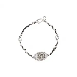 GUCCI Серебряный браслет 8.25" Double G