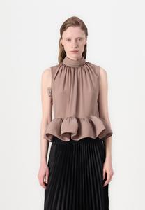 Блуза LUNE HALTERNECK FRILLED BLOUSE Malina, серо-коричневый