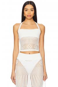 Вязаный топ с завязками на шее Orchard Frankies Bikinis, white