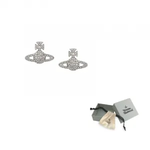 Кристально украшенная серьга-гвоздик с логотипом Logo Stud Vivienne Westwood