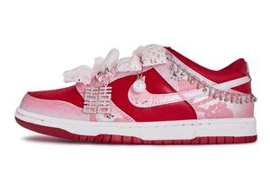 Nike Dunk Walking Planet, Peach Blossom Joy Low top Skateboard Shoes Unisex White Pink