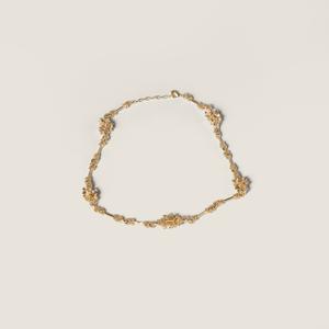 Металлическое ожерелье с кристаллами MIU MIU, золотой
