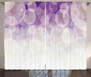 Шторы ABAKUHAUS в стиле Абстрактная рустика, Облачные круги (цифровые), универсальные ленточные шторы для гостиной с петлями и крючками, 280 x 225 см, цвет: кокосовый, фиолетовый, фиолетовый Abakuhaus