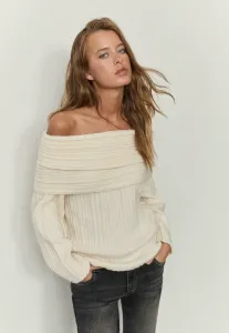 Асимметричный джемпер с открытыми плечами Stradivarius, White