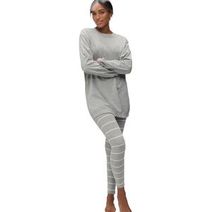 Женский пижамный комплект из двух частей: туника и леггинсы ellos, Heather grey white stripe