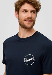 Футболка с принтом MIT RUNDHALSAUSSCHNITT s.Oliver, темно-синий