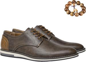 Мужские удобные классические туфли, плоские противоскользящие повседневные дерби оксфорды, кожаные прошитые шнурованные деловые кроссовки Zplmide, хаки