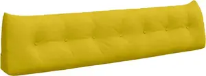 Подушка для спины желтая 200 x 24 x 50 см бархат vidaXL