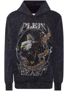 Толстовка с капюшоном, украшенная логотипом Philipp Plein, черный