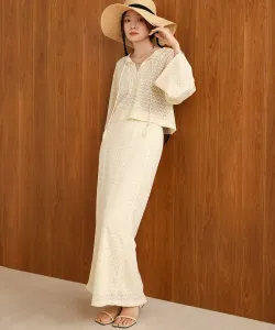 Юбка I-силуэта с вышитым кружевом