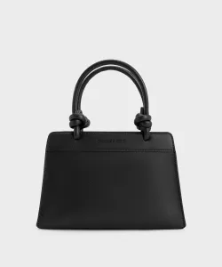Сумка-тоут Sabine Knot Handle Trapeze Charles & Keith, цвет Jetblack
