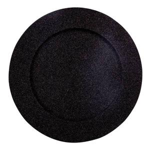 Тарелка для зарядки, круглая, с блестками, диаметр 33 см. Fééric Lights And Christmas, черный
