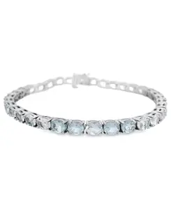 Браслет с овальным аквамарином (10,20 карата) из стерлингового серебра Macy'S, aqua