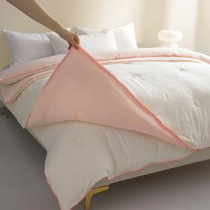 Fuanna Одеяло двуспальное 180х220 см, вес 2 кг, наполнитель хлопок, чехол на молнии, ткань жаккард, цвет Milk Jade