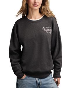 Женская толстовка с круглым вырезом ко Дню святого Валентина Lucky Brand, Charcoal Heather Grey