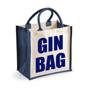 Средняя темно-синяя джутовая сумка для джина 60 SECOND MAKEOVER, синий