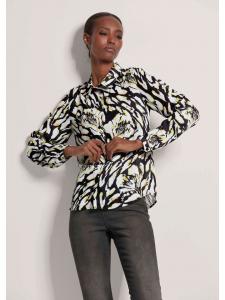 MADELEINE Рубашка-блузка с оригинальным принтом в черно-многоцветном исполнении