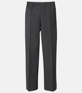 Вязаные полосатые прямые брюки Miu Miu, Grey