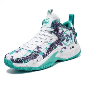 Баскетбольные кроссовки для детей и подростков со средним верхом, амортизирующие и устойчивые к истиранию D&W, белый