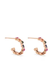 Серьги-кольца из розового золота с сапфирами и бриллиантами Suzanne Kalan, розовый