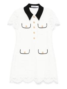 Платье из кружева с контрастным воротником Self-Portrait Kids, белый