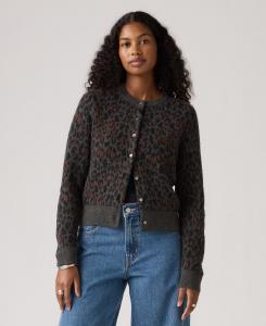 Премиальный женский кардиган Tara с длинными рукавами Levi's, Dilara Leopard Charcoal