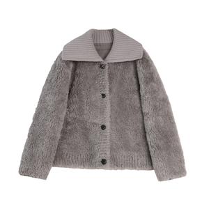 ELLE Вельветовая куртка Women's Medium Gray Lapel Thickened