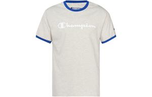 Champion Футболка Unisex серый основной синяя отделка