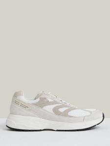 Nido Lace Up Trainers Reiss, Off White/Stone