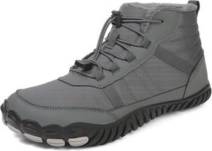 Зимние мужские походные ботинки, водонепроницаемые, с теплым хлопком и флисовой подкладкой, идеально подходят для походов Generic, темно-серый