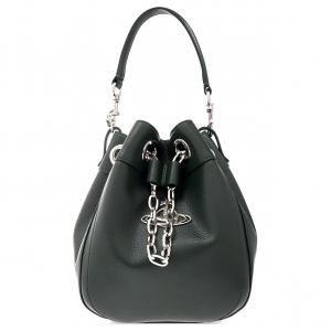 Vivienne Westwood Кожаная ведро сумка на одно плечо среднего размера женская оливкового цвета