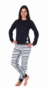 Трусы NORMANN Pflegeoverall langarm Schlafanzug Reissverschluss, темно синий