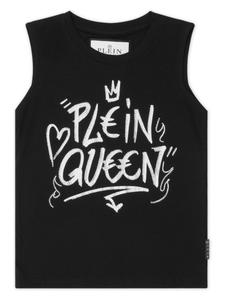 Philipp Plein футболка с кристаллами и принтом граффити, черный