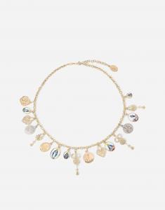 Ожерелье sicily из желтого и белого золота 750 пробы с древними керамическими миниатюрами Dolce & Gabbana, золото